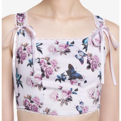 Thorn & Fable Butterfly Ribbon Girls Crop Corset