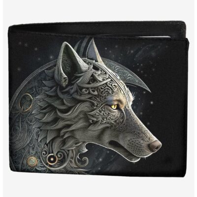 Spiral Celtic Wolf Bifold Wallet