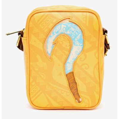 Disney Moana Maui Glow In The Dark Fish Hook And Pose Orange Crossbody Bag