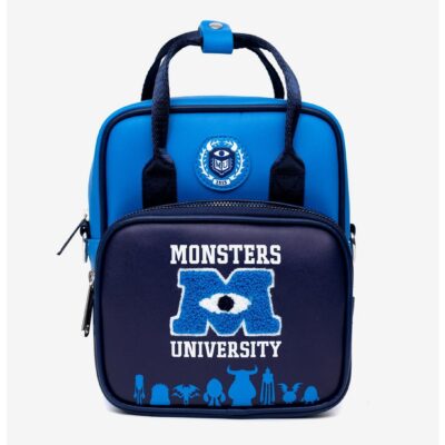 Disney Monsters University Chenille Patch With Monsters Print Blues Crossbody Bag