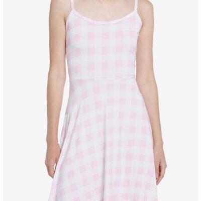 Pastel Pink Gingham Mini Dress