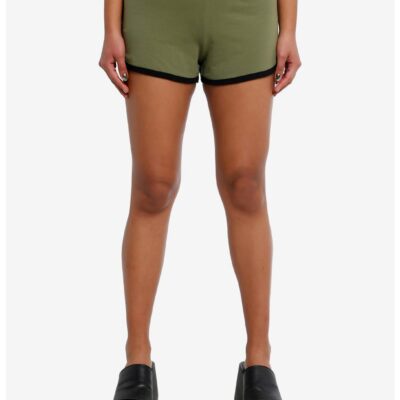 Green & Black Star Girls Lounge Shorts