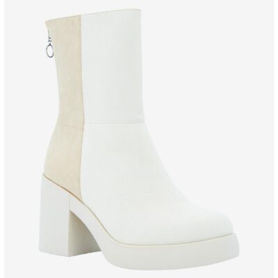 Dirty Laundry Cream & Taupe Color-Block Heel Boots