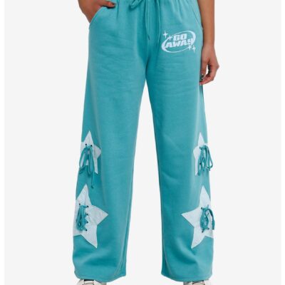 Sweet Society® Teal Star Lace-Up Wide Leg Girls Lounge Pants