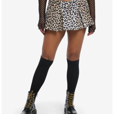 Cheetah Pleated Mini Skort