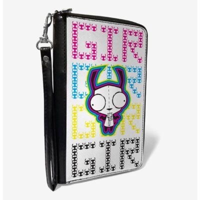 Invader Zim GIR Pose and Text Zip Around Wallet