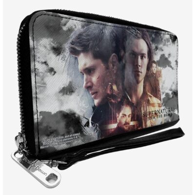 Supernatural 4-Character Collage In Clouds Zip Around Wallet