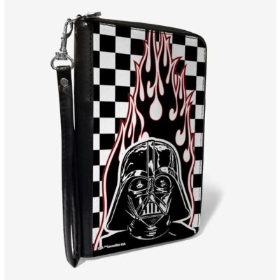 Star Wars Darth Vader Flames Checkers Zip Around Wallet