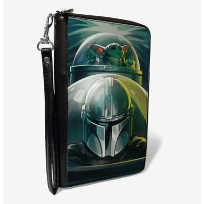 Star Wars Mandalorian Din Djarin Grogu Starfighter Zip Around Wallet