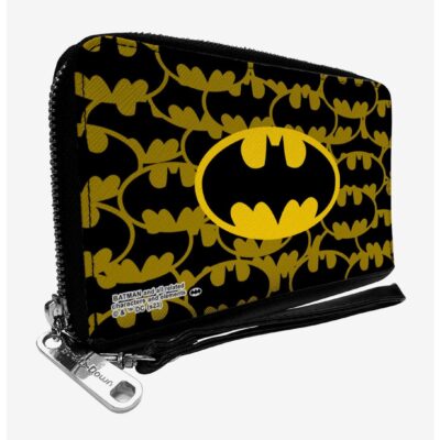 DC Comics Batman Bat Signal Stacked and Centered Zip Around Wallet