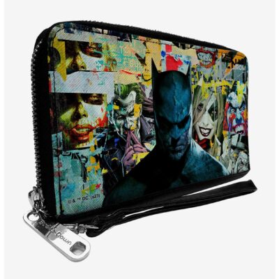 DC Comics Batman and Gotham City Villains Torn Faces Zip Around Wallet