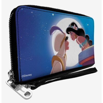 Disney Classic Aladdin and Jasmine Moonlight Kiss Zip Around Wallet