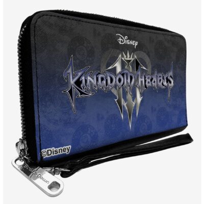 Disney Kingdom Hearts III Logo Hidden Mickey Symbol Zip Around Wallet