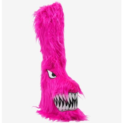 YRU Pink Boogie Monster Fuzzy Platform Boots