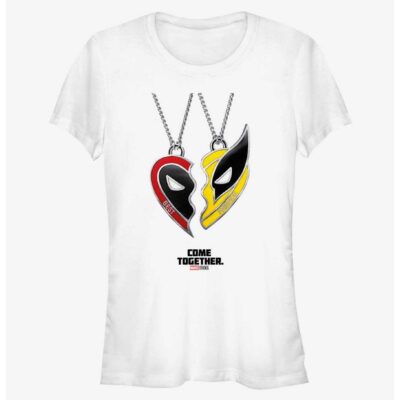 Marvel Deadpool & Wolverine Heart Friendship Necklace Girls T-Shirt