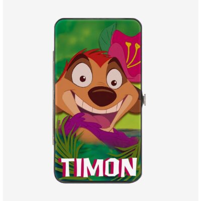 Disney The Lion King Timon Hula Dance Face Green Leaves Hinged Wallet