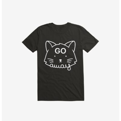 Go Away Cat Black T-Shirt