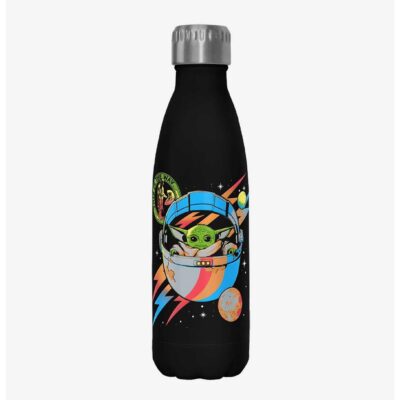 Star Wars The Mandalorian Yoda Bolt Black Stainless Steel Water Bottle