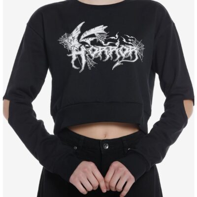 Horror Bats Girls Crop Sweater