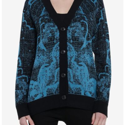 Cosmic Aura Black & Blue Clouds Girls Cardigan