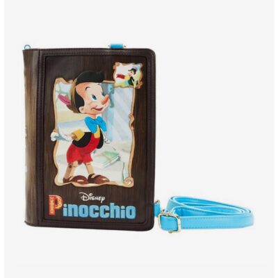 Loungefly Disney Pinocchio Classic Books Convertible Crossbody Bag