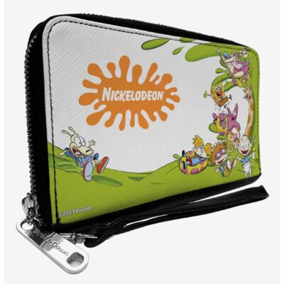 Nickelodeon 90s Character Mash Up and Splat Logo Zip Around Wallet