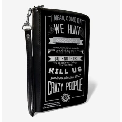 Supernatural Dean Crazy People Winchester Pentagram Zip Around Wallet