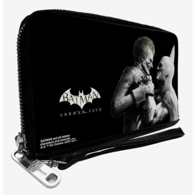 DC Comics Batman Arkham City Batman and Joker Pose Zip Around Wallet